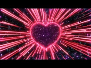 4K Pink Neon Heart Tunnel 💖✨ Sparkling Particles Visual Loop for Smart TVs & Frame Displays