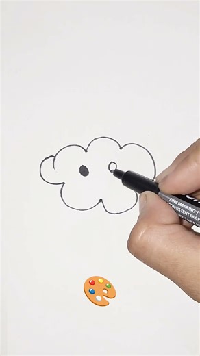 easy cloud art 🌩️ simple sky drawing 😄#cloudart#artforbeginners #viralshorts #youtubeshorts