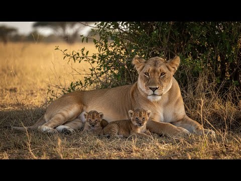 Relaxing African Wildlife | 1 Hour of Lion Family Ambience and music