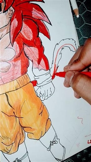 Goku (super saiyan 4 ) dragon ball daima #art #anime #drawing #dragonballfanart