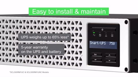 APC Smart-UPS 1500VA Lithium Ion UPS with SmartConnect, SMTL1500RM3UC, Pure Sine Wave, Short-Depth 120V Uninterruptible Power Supply