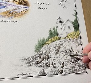 Maine State Hand-drawn Map Poster | Authentic 18x24 Vintage-style Lithographic Print With Soy-based Inks|made in USA |neutral Colors - Etsy