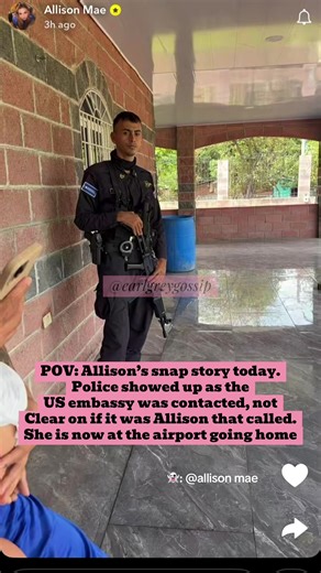 Via Allison’s snap story today. Cops speaking with Vium. She says they were there due to the US embassy being called - un clear if it was her that called, or someone else. She is now at the airport, returning home. 🏠 #fyp #fyppppppppppppppppppppppp #tiktoktea #vium #allison @allison mae 🧸 @allison mae @vium___