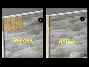 Vinyl plank repair, cabinet sink to pedestal sink ￼