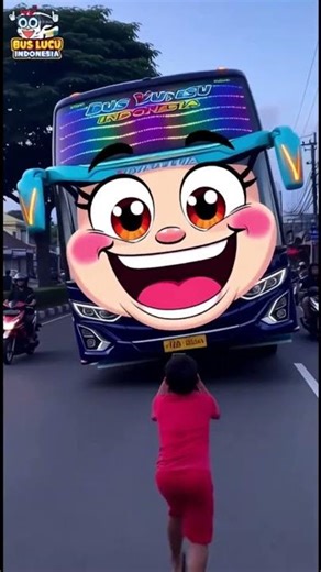 VIRAL! Anak kecil lari karena Bus tertawa #BusLucuIndonesia #shortsindonesia #busmania #shorts