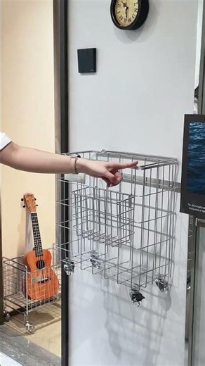 Giỏ đựng quần áo bẩn giỏ treo tường đựng quần áo đồ dùng nhà tắm, tặng kèm móc dính inox,