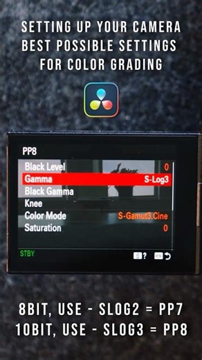 Setting up SLOG3 & SLOG2 | Best settings for color grading #davinciresolve #sonyalpha
