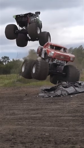 10K views · 304 reactions | Trouble Maker performs an awesome cyclone donut plus a train jump with Double Trouble and Bounty Hunter! #monstertrucks #monsterjam | Indy Monsters | Facebook