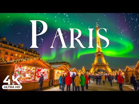 Paris Christmas 4K 🇫🇷✨ City of Lights in Winter, Snowy Eiffel Tower & Magical Christmas Markets