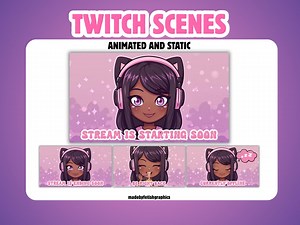 Twitch Overlay | Animated Pink Stream Screens | Cozy Stream | Pink Twitch Stream Graphics | Instant Download - Etsy