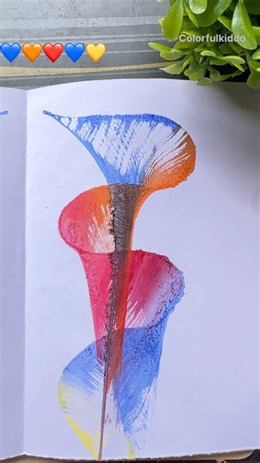 Thread + Paint = Wow!✨🖌️🧵threadpullart#threadartpainting#pullingthread#acrylicpainting#diy #shorts