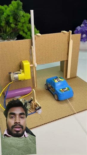 DIY Automatic folding Door mechanism #experiment #diy #tech #scienceproject #dcmotor #motor