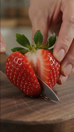 Satisfying strawberry prep you need to try 🍓 #asmr #fruit