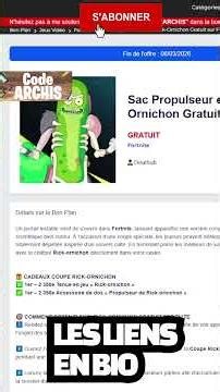 Combien de Points Faut-il Skin Rick-Ornichon GRATUIT sur Fortnite #shorts