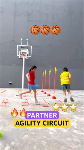PARTNER AGILITY CIRCUIT 🔥 NINJA COURSE 🥷 GOTTA GO FAST #shorts #speedandagility #ninja #exercise