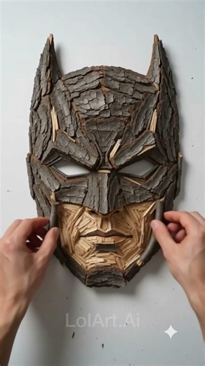 🦇 Batman Face Mask Made Using AI and Twigs | ASMR Satisfying Video 🌿🤖