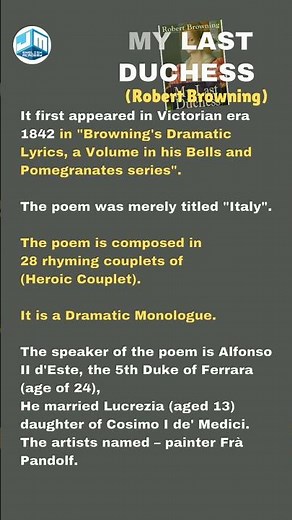 Quick Recap-53|| My Last Duchess|| Robert Browning|| UG TRB ENGLISH|| UGC NET|| SET||Literature|