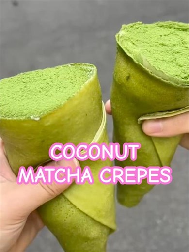 Coconut Matcha Crepe 🍵🥥 A Dessert You Must Try!