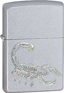 Zippo Lighter - Satin Chrome Scorpion