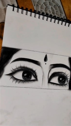 Realistic Girl Eyes Drawing | Charcoal Sketch Tutorial 👁️✨#drawwithmoumita#shorts