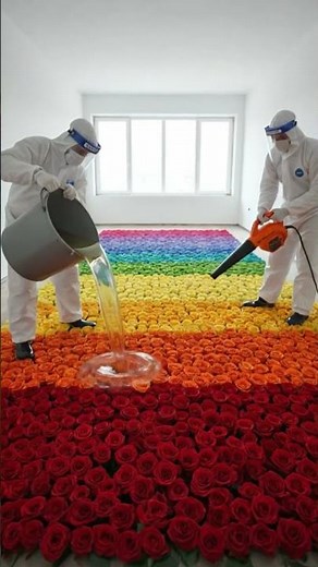 I Poured CLEAR EPOXY Over 1,000 Rainbow Roses! 🤯#shorts