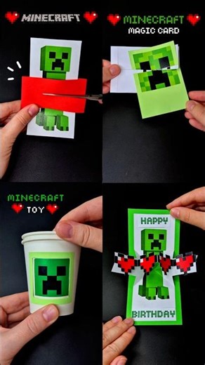 DIY Minecraft Creeper 💚❤️ Fun & Easy Paper Crafts #minecraft #diy #papercraft