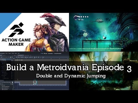 Build a MetroidVania in Action Gamer Maker (Godot) Episode 3 - Double Jump and Dynamic Jump Height.