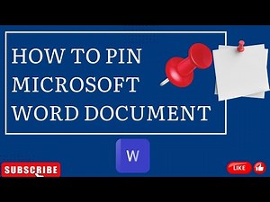 How To Pin Microsoft Word Document