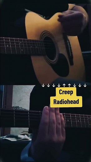 Aprende "Creep" en guitarra con solo 4 acordes #tutorialguitarra #guitarraacustica #guitarra