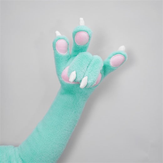 Slimming Paws Cosplay Paw Gloves | Long Arm Faux Fur Paws | Green Monster Kigurumi Sleeves - Etsy