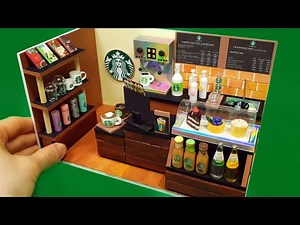 DIY Miniature Realistic Board shop #3 - StarBucks coffee shop decor