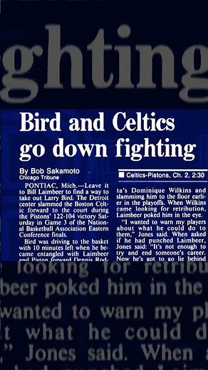 Why Larry Bird threw a basketball at Bill Laimbeer's head #nba #beef #shorts