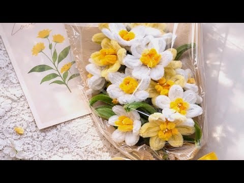 Deongkul DIY) Pipe cleaner Daffodil Tutorial🌼