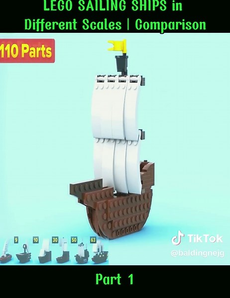 LEGO SAILING SHIPS in Different Scales | Comparison #lego #sailing #ships #viral #shorts