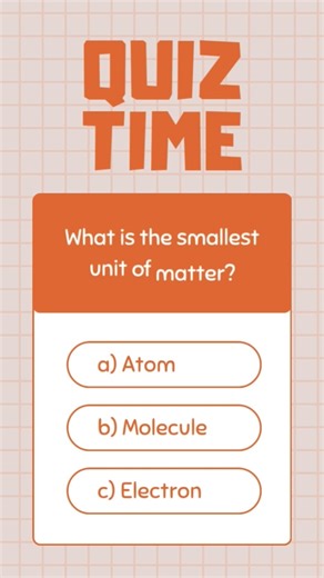 What is the smallest unit of matter? #quiz #youtubeshorts #shorts #ytshorts #viral #viralvideo
