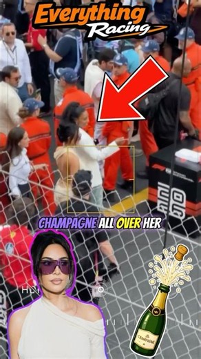 Kim Kardashian grabs Kimi Antonelli’s towel to clean her glasses #kimiantonelli #kimkardashian #f1