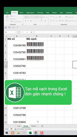 Cách Tạo Mã Vạch Trong Excel Nhanh Chóng