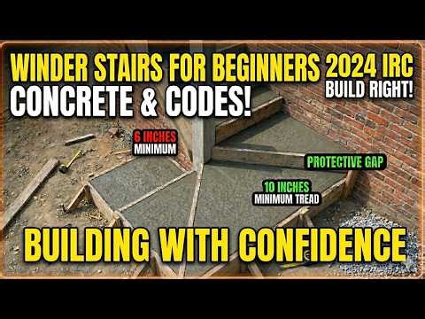 DIY Concrete Winder or Pie Staircase Forming and Building Code Tutorial