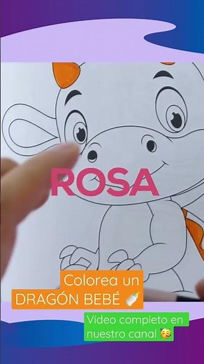 Colorea un DRAGÓN BEBÉ 🍼 con ROTULADORES
