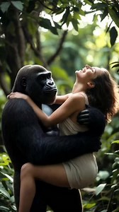 Gorilla and girls love romance in jungle 😋🤓🙆 #monkey #gorilla #animalshorts #disney #animals #wildlife #shorts #AI #zoo #workout | Choklet Comedy
