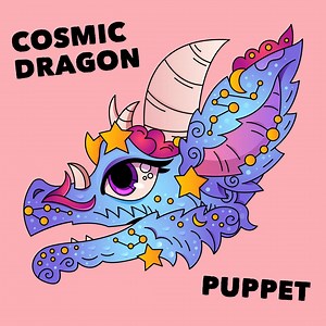 Cosmic Paper Dragon Puppet Template - Printable PDF - Galaxy Dragon - Etsy Canada