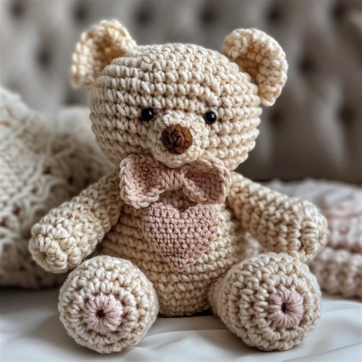 TEDDY BEAR Crochet Pattern PDF | Sweet Heart Teddy Amigurumi | Low Sew Plush | Beginner Friendly | US Terms | Instant Download - Etsy