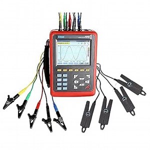 Power Quality Meter Power Quality Analyzer Three Phase with Range 10mA to 10.0A 4 Current Clamp Sensor Trend Chart Recording and Storing Function