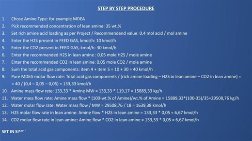 Lean Amine Flow Rate Calculation | Mihail Editoiu