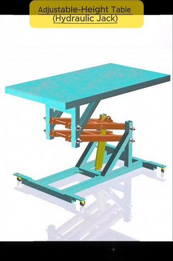 Adjustable Height Table | Hydraulic Jack Mechanism ⚙️ #shorts