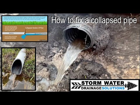 Repairing A Corrugated Drain Pipe Collapse - Yard Drainage