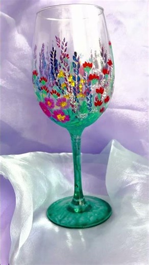 🌸 Hand-Painted Wine Glasses That Look Like a Secret Garde #flowers #handpainted #glasspainting