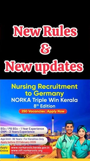 🚨Nursing Recuritment🇩🇪|Triple Win 8 batch|Applications are NOW OPEN ⚠️‼️#norkaroots #keralanurses