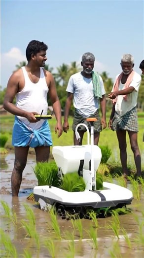 "Indian Farmer Using Smart Robot for Rice Planting 🌾 | Future of Farming in India 🇮🇳"#farming