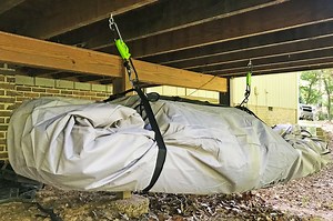 Outdoor hanging kayak storage - Bassmaster